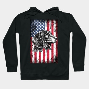 Patriotic Dachshunds American Flag Hoodie